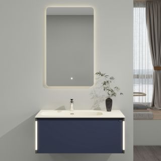 Тумба с раковиной Black&White Universe 9451000 100 см синий